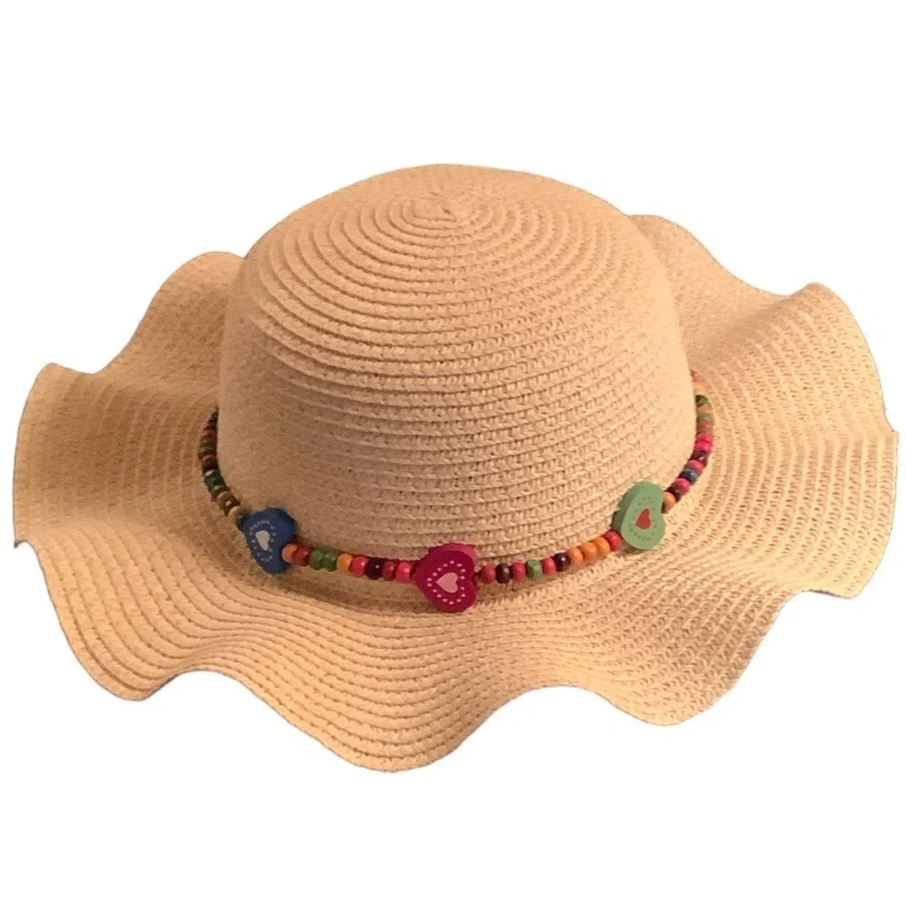 Children’s Beaded Straw Sun Beach Hat